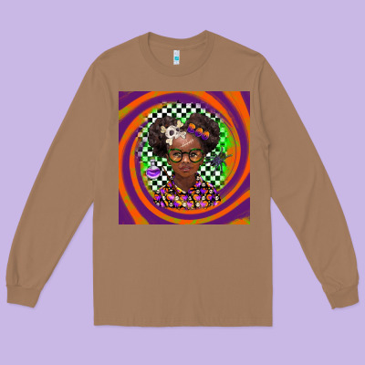 Halloween African Girl Long Sleeve Tee Designed By Barkaloodesign