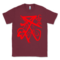 Burgundy lucifer calligraphy 2 Classic Tee - artisFamous