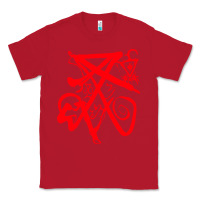 Red lucifer calligraphy 2 Classic Tee - artisFamous