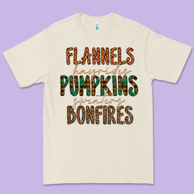 Flannels Hayrides Pumpkins Bonfires Premium Tee Designed By Cowhidedigitalart