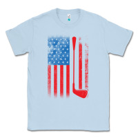 Dusty Blue Golf with USA Flag Classic Tee - artisFamous