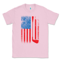Bubblegum Pink Golf with USA Flag Classic Tee - artisFamous