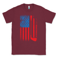 Burgundy Golf with USA Flag Classic Tee - artisFamous