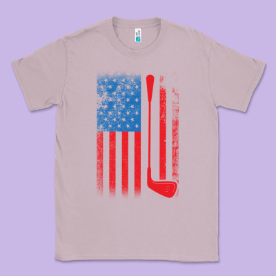 Golf With Usa Flag Classic Tee Designed By Artisfamous