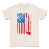 Natural Golf with USA Flag Classic Tee - artisFamous