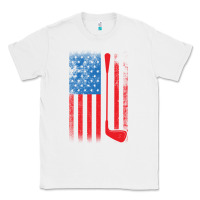 White Golf with USA Flag Classic Tee - artisFamous