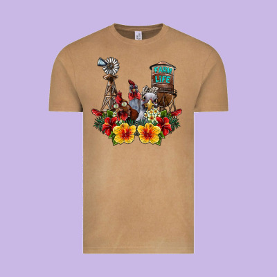 Farm Life Chicken Vintage Tee Designed By Sublimationcraftshop