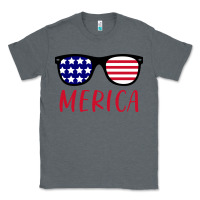 Charcoal Heather Merica Usa Flag Sunglasses 4th Of July Classic Tee - artisFamous