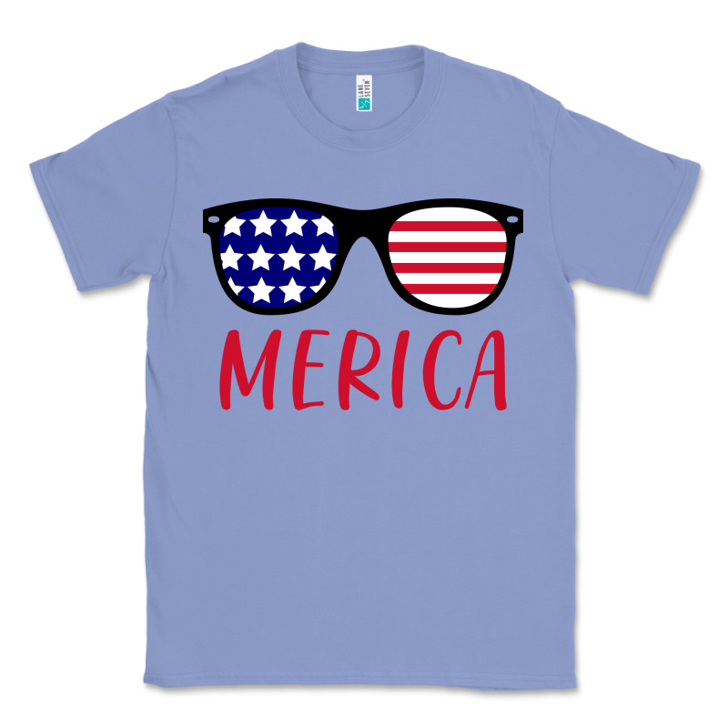 Merica Usa Flag Sunglasses 4th Of July Classic Tee by artisFamous | Teevron