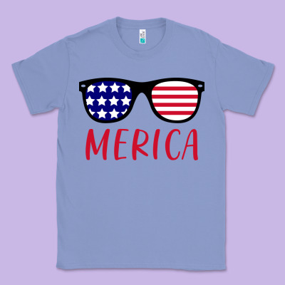 Merica Usa Flag Sunglasses 4th Of July Classic Tee Designed By Artisfamous