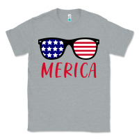 Heather Grey Merica Usa Flag Sunglasses 4th Of July Classic Tee - artisFamous