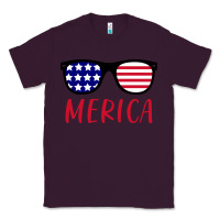 Plum Merica Usa Flag Sunglasses 4th Of July Classic Tee - artisFamous