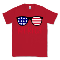 Red Merica Usa Flag Sunglasses 4th Of July Classic Tee - artisFamous