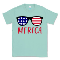 Seafoam Merica Usa Flag Sunglasses 4th Of July Classic Tee - artisFamous