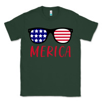 Sports Green Merica Usa Flag Sunglasses 4th Of July Classic Tee - artisFamous