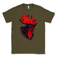 Army Green rooster Classic Tee - artisFamous