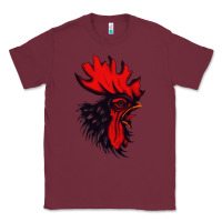 Burgundy rooster Classic Tee - artisFamous