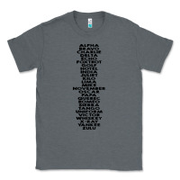 Charcoal Heather phonetic alphabet Classic Tee - artisFamous