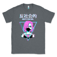 Charcoal Heather antisocial wave anime Classic Tee - artisFamous
