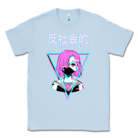 Dusty Blue antisocial wave anime Classic Tee - artisFamous