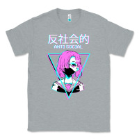 Heather Grey antisocial wave anime Classic Tee - artisFamous