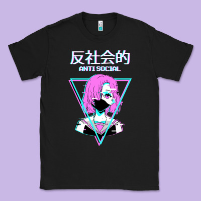 Antisocial Wave Anime Classic Tee Designed By Artisfamous