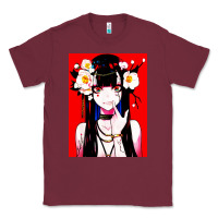 Burgundy anime girl japanese Classic Tee - artisFamous