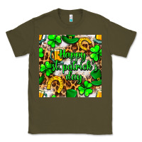 Army Green Happy St. Patrick's Day pattern digital paper Classic Tee - BundleAndBundleShop