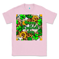 Bubblegum Pink Happy St. Patrick's Day pattern digital paper Classic Tee - BundleAndBundleShop