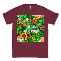Burgundy Happy St. Patrick's Day pattern digital paper Classic Tee - BundleAndBundleShop