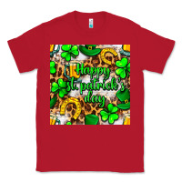 Red Happy St. Patrick's Day pattern digital paper Classic Tee - BundleAndBundleShop
