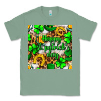 Sage Happy St. Patrick's Day pattern digital paper Classic Tee - BundleAndBundleShop