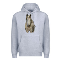 Heather Grey horse Premium Hoodie - RanaPortraitStore