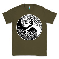 Army Green tree of life yin yang Classic Tee - artisFamous