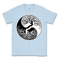 Dusty Blue tree of life yin yang Classic Tee - artisFamous