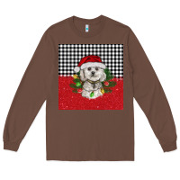 Chestnut Christmas Bichon frise dog Long Sleeve Tee - BarkalooDesign