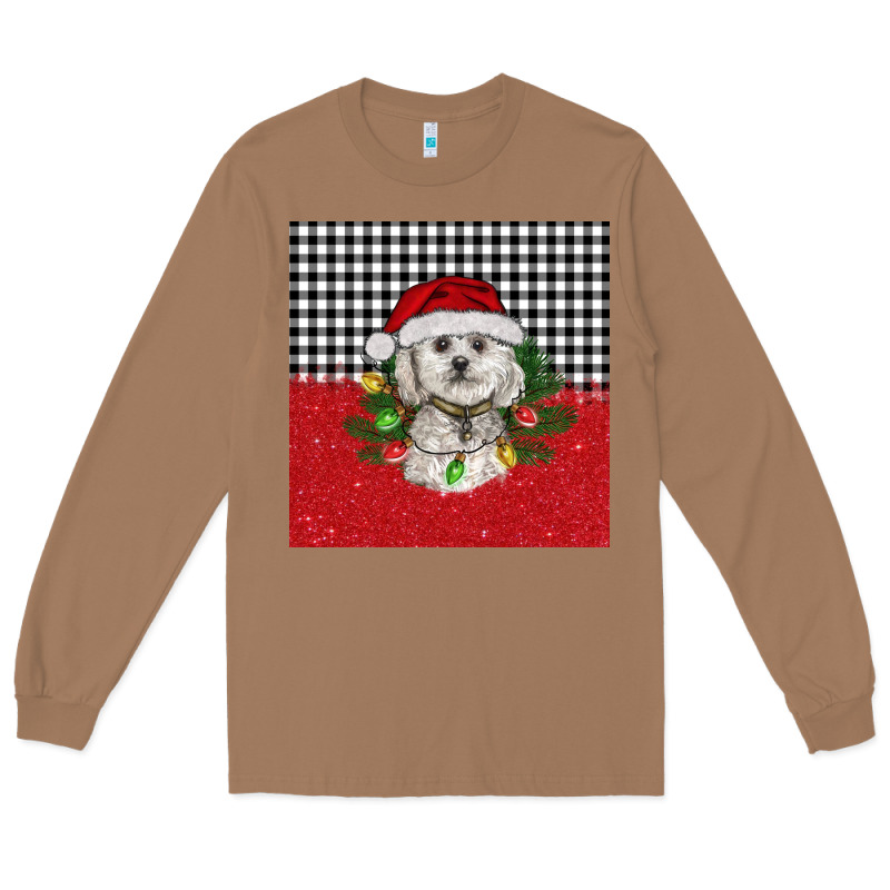 Christmas Bichon Frise Dog Long Sleeve Tee by BarkalooDesign | Teevron