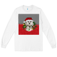 White Christmas Bichon frise dog Long Sleeve Tee - BarkalooDesign