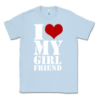 Dusty Blue i heart my girlfriend shirt Classic Tee - artisFamous