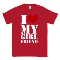 Red i heart my girlfriend shirt Classic Tee - artisFamous