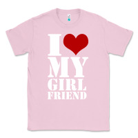 Bubblegum Pink i heart my girlfriend shirt Classic Tee - artisFamous