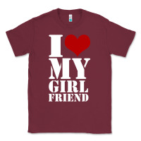 Burgundy i heart my girlfriend shirt Classic Tee - artisFamous