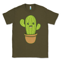 Army Green happy cactus hug me please Classic Tee - artisFamous