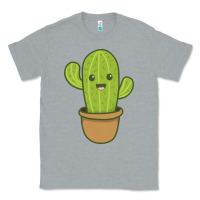 Heather Grey happy cactus hug me please Classic Tee - artisFamous
