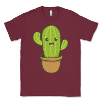 Burgundy happy cactus hug me please Classic Tee - artisFamous