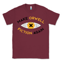 Burgundy make orwell fiction again Classic Tee - artisFamous