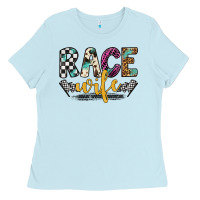 Baby Blue race wife Ladies Tee - Artiststas