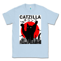 Dusty Blue vintage catzilla japanese sunset style Classic Tee - artisFamous