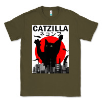 Army Green vintage catzilla japanese sunset style Classic Tee - artisFamous