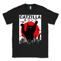 Black vintage catzilla japanese sunset style Classic Tee - artisFamous